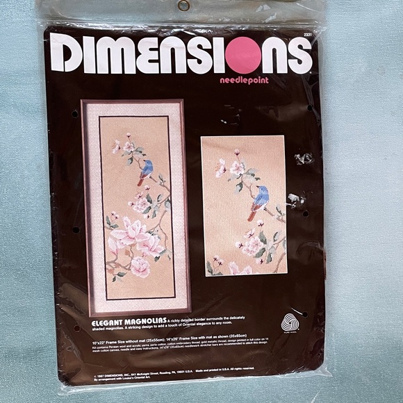 Dimensions Accessories - Dimensions Elegant Magnolias Needlepoint Kit 10”x22” Vintage 1987